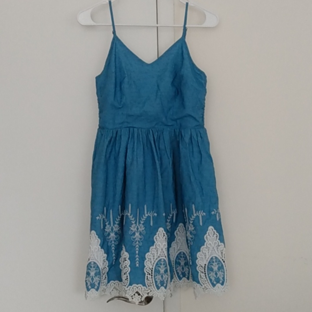 🌻Anthro "Japna" chambray dress sz S EUC